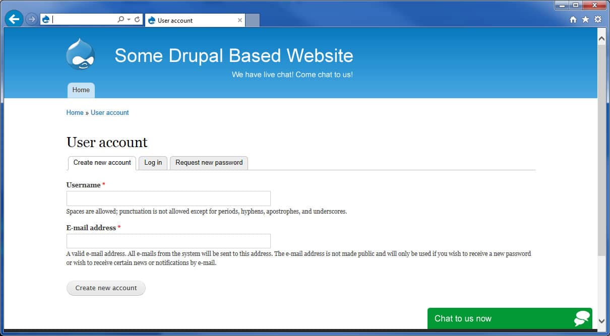 Drupal website with live chat